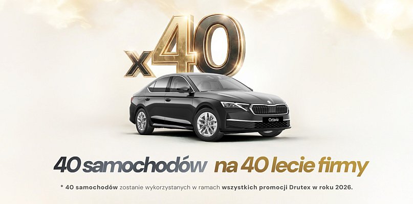 40 samochodów na 40-lecie – Drutex rozkręca wielką rywalizację!
